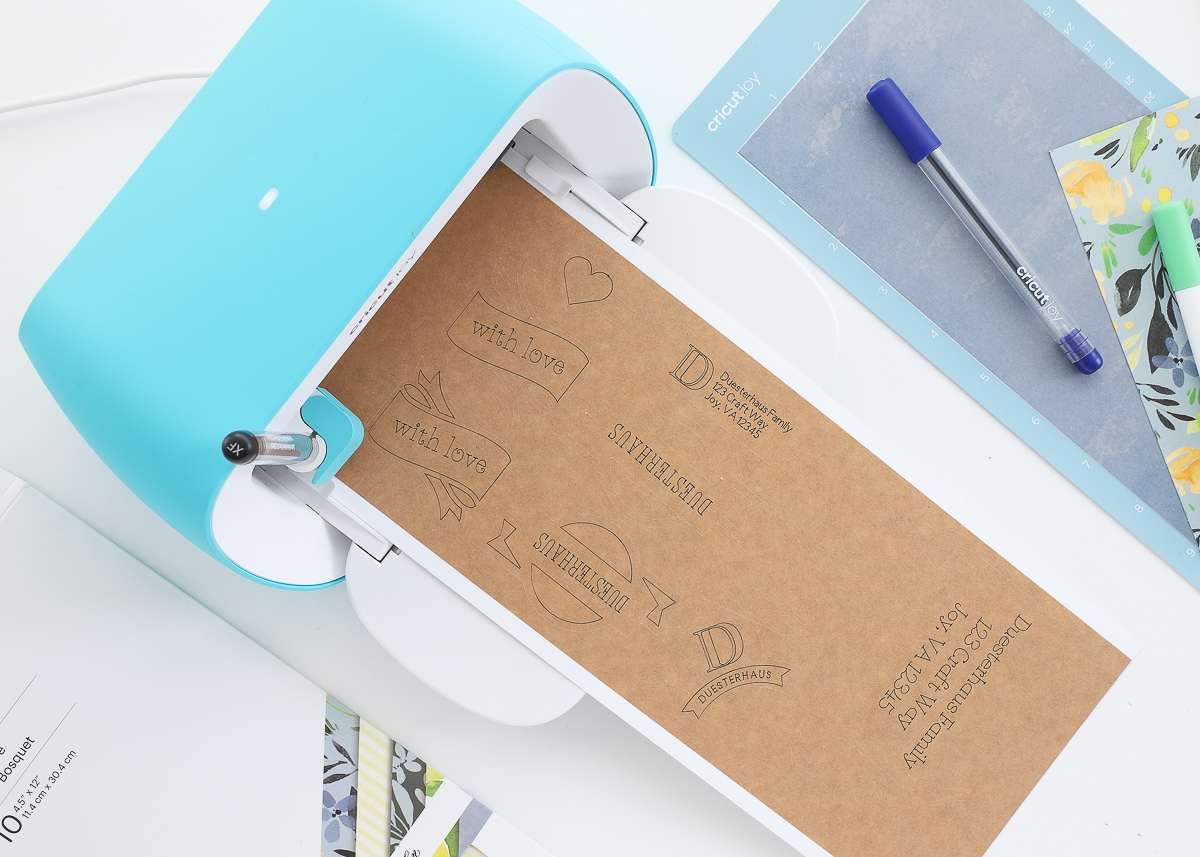 Smart Label Writable Paper with designed stickers from Cricut Joy machine
