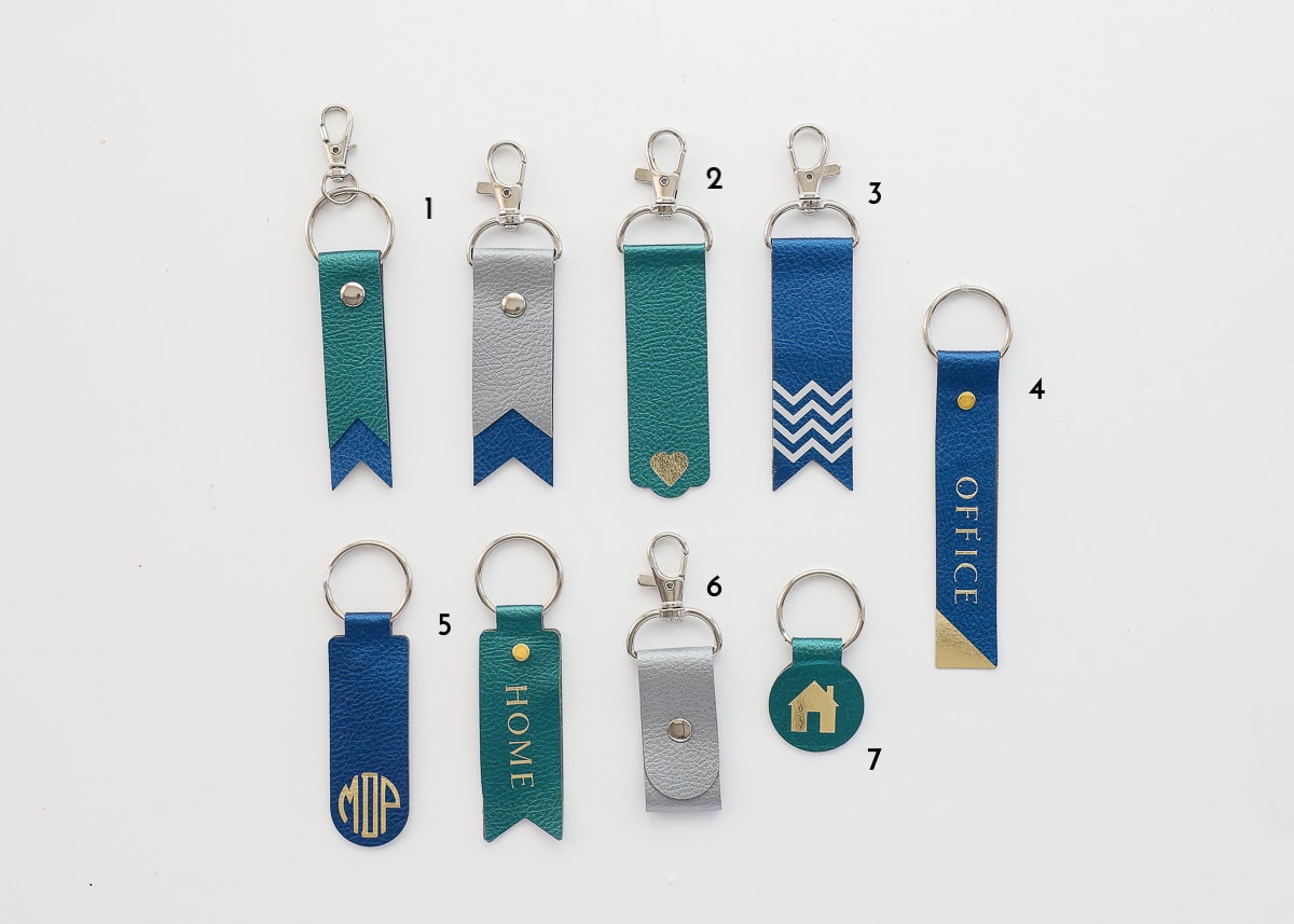 Different Keychain designed made With a Cricut