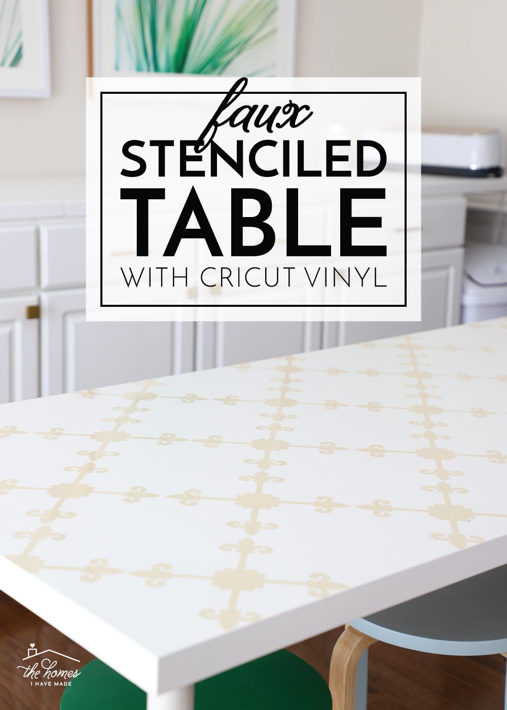 Stenciled Table with Cricut Vinyl