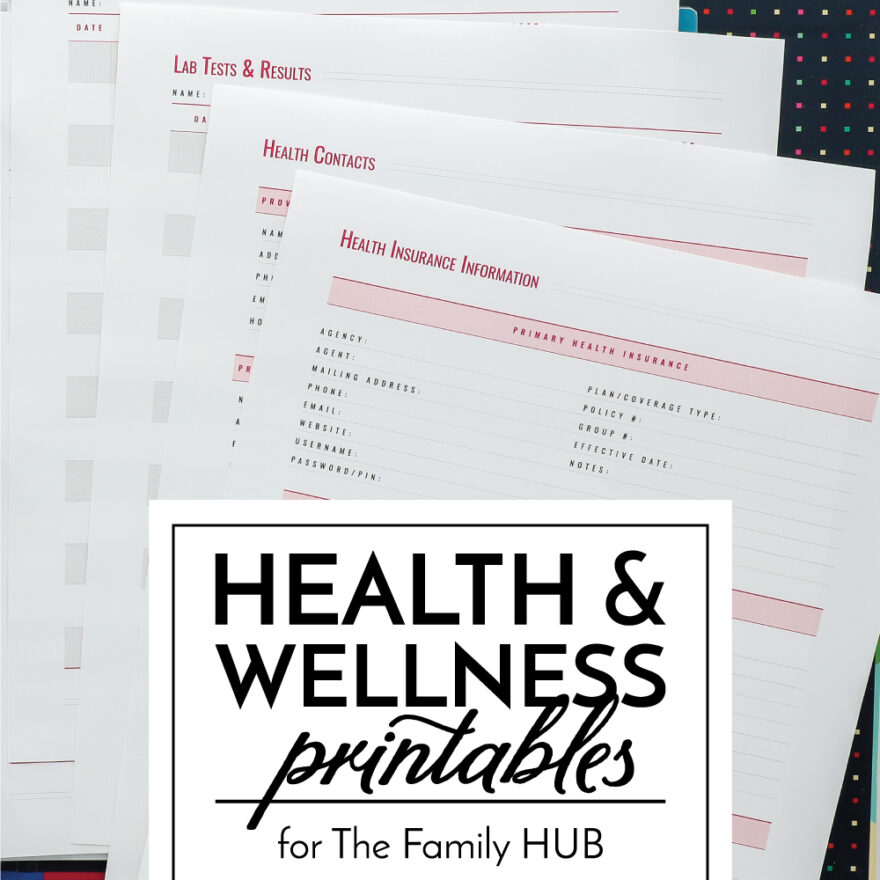 Health and Wellness Printables for The Family HUB | The Homes I Have Made