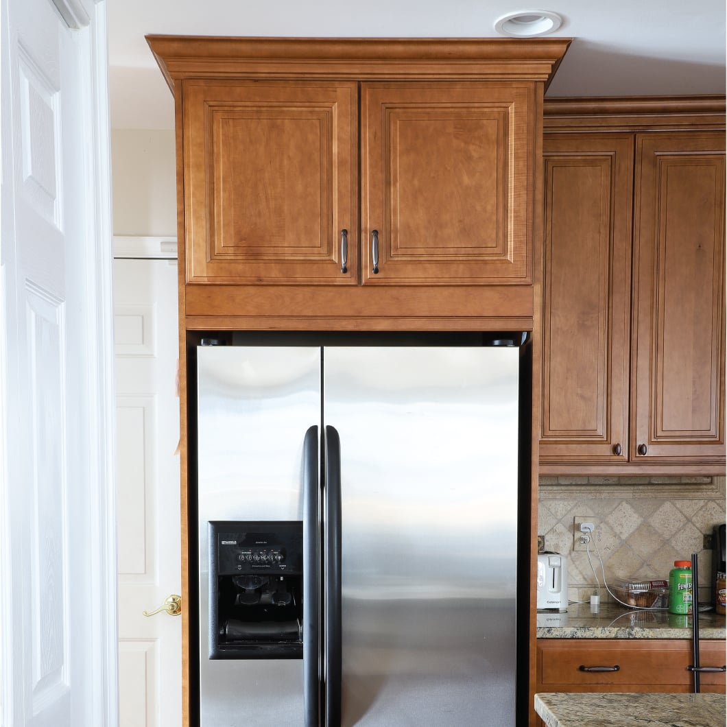 How To Organize Cabinets Above The, Above Fridge Cabinet Dimensions