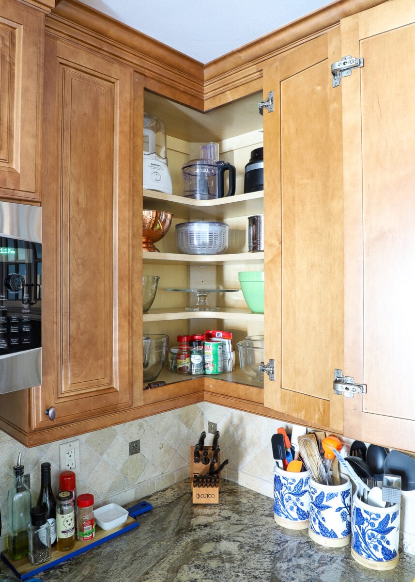 how to organize corner kitchen cabinets - the homes i have made
