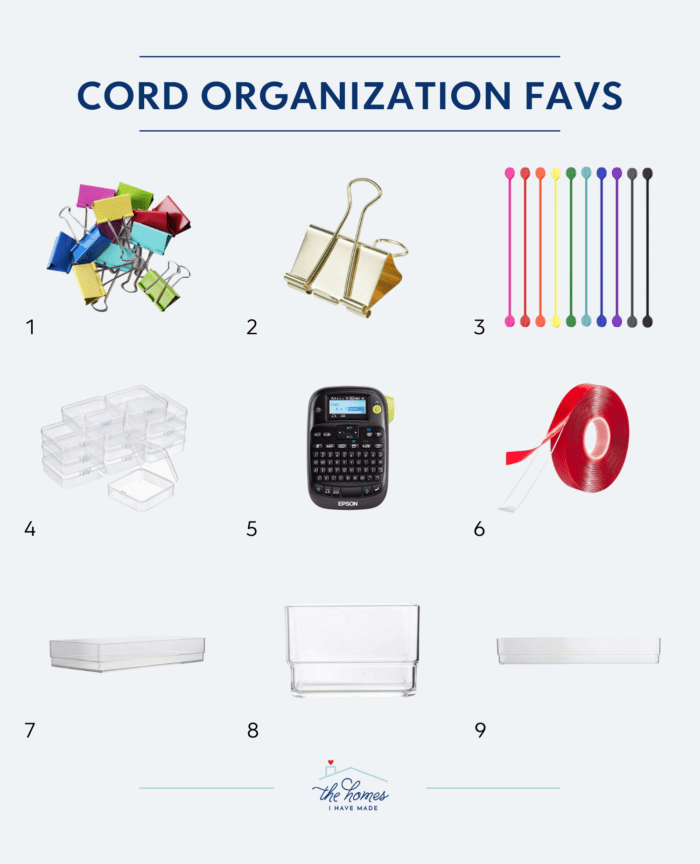 Collage of smart cord organization products