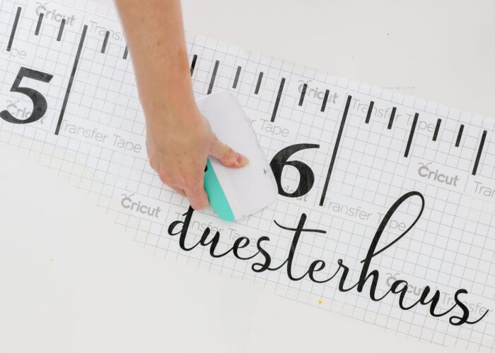 Apply Transfer Tape to the DIY Wall Ruler design