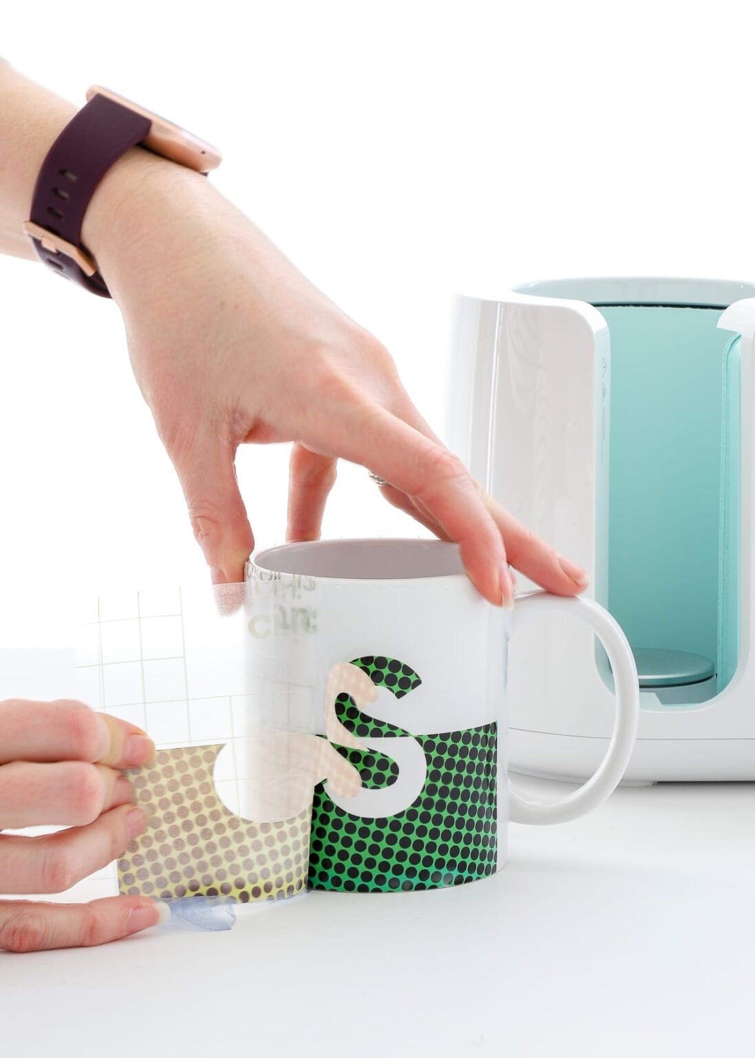 DIY Split Monogram Mugs with Cricut Mug Press
