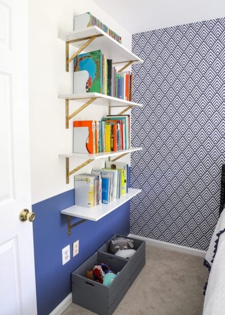 How to Install a Floating Bookcase (To Save On Floor Space!)