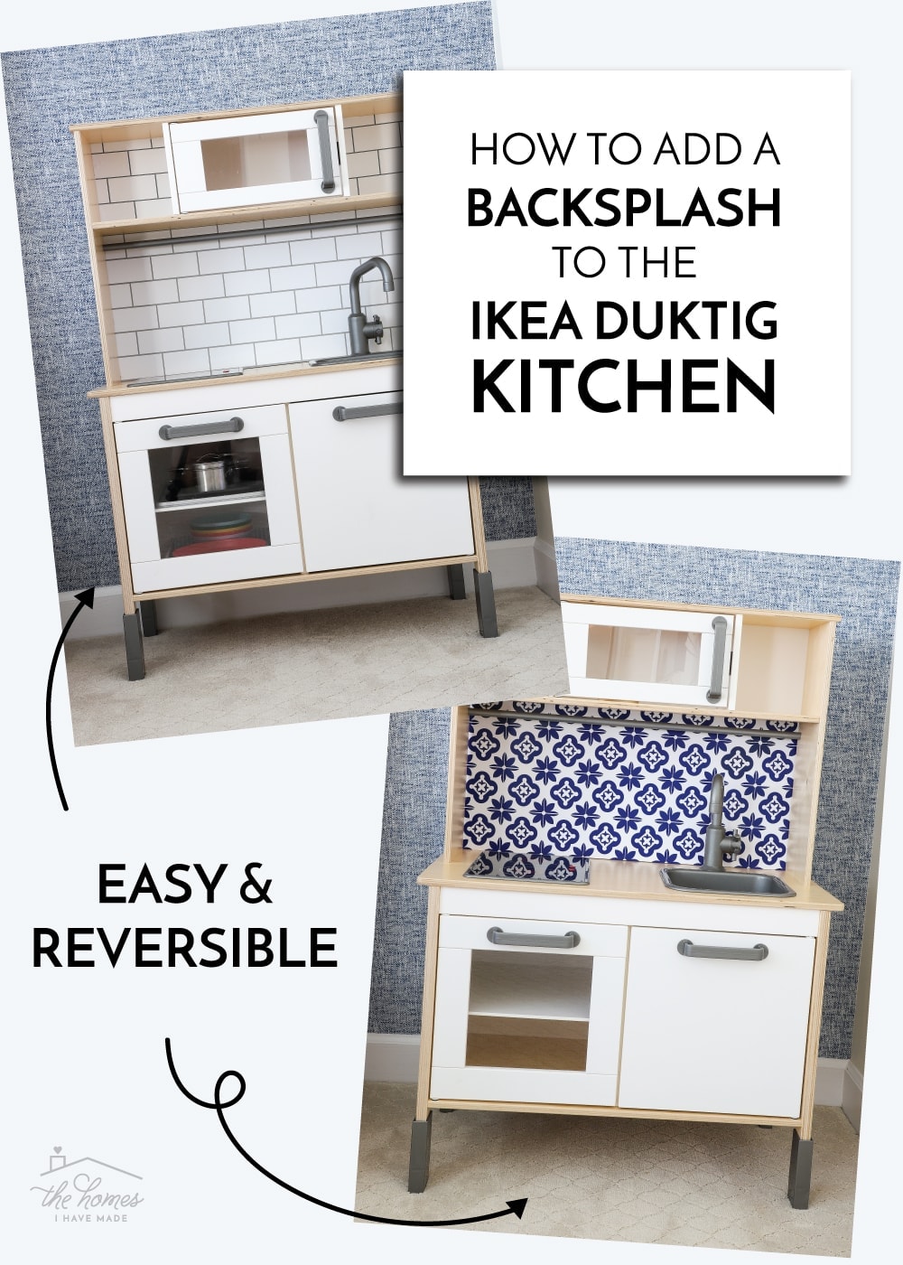 How to Put a Backsplash on the IKEA DUKTIG Play Kitchen - The Homes I