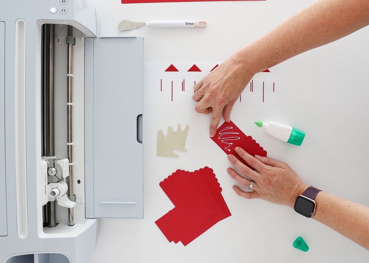 Apply glue to the cut pieces and assemble