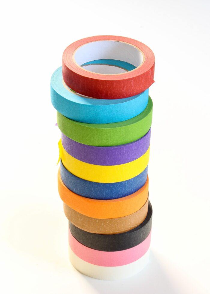 Stack of rolls of making tape in every color.