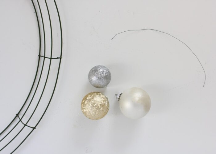 Gold, silver, and white ornaments