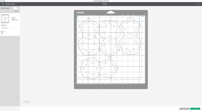 Screenshot of Paper Star Template in Cricut Design Space