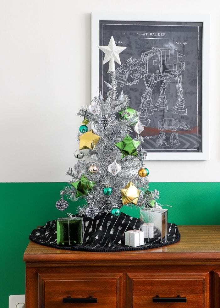 Mini Christmas Tree with Paper Star Ornaments