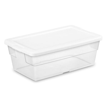 Plastic Shoe Box with White Lid