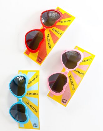 "You are my Sunshine" Valentines with sunglasses