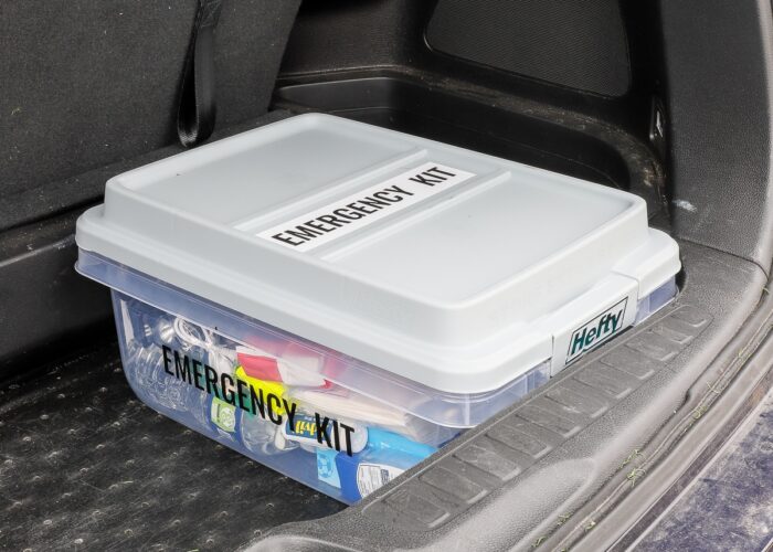 Emergency Car Kit in a trunk of car