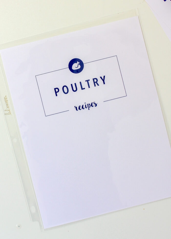 Poultry recipe divider page