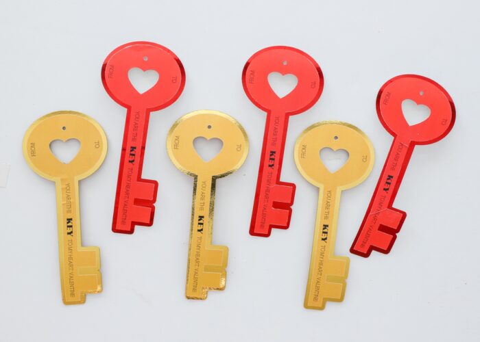 Red and gold paper keys