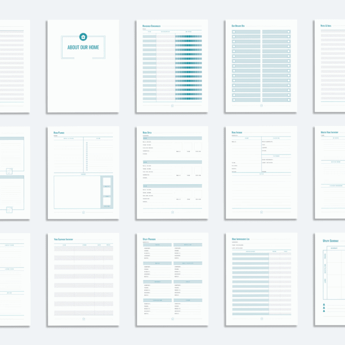 Screenshots from Section 3 | About Our Home from The Family HUB, the Ultimate Home Management Binder System