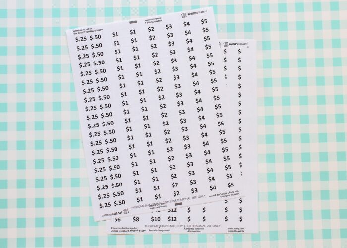FREE Printable Garage Sale Price Stickers - The Homes I Have Made