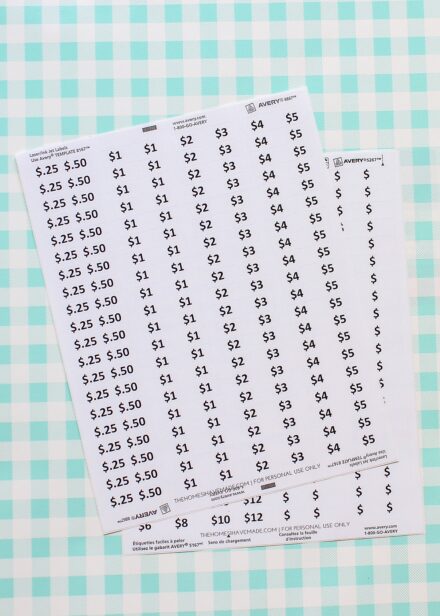 FREE Printable Garage Sale Price Stickers - The Homes I Have Made