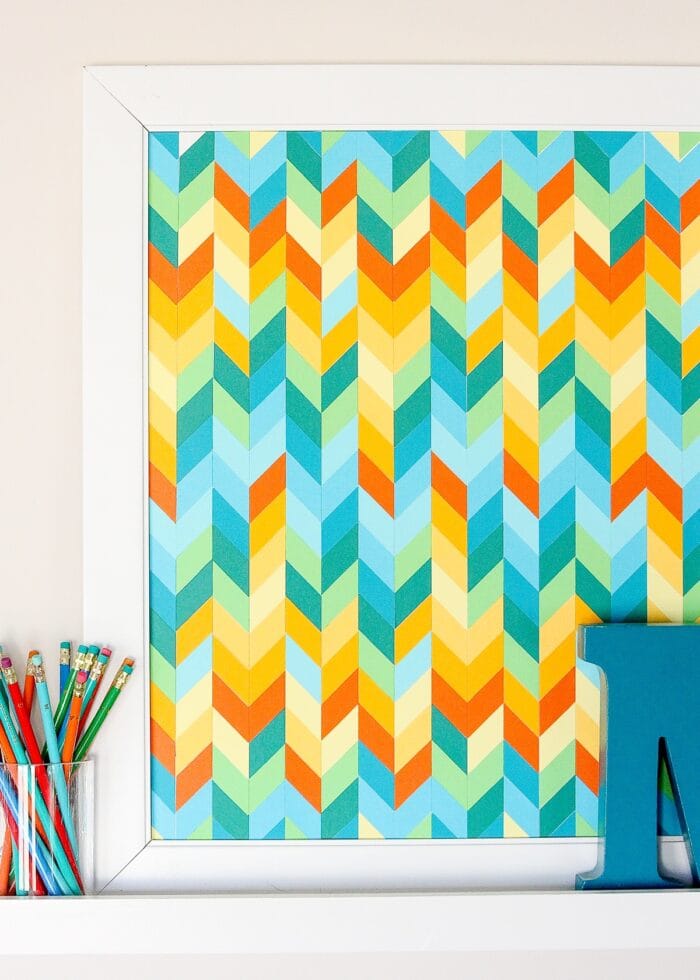 Chevron wall decor made from paper