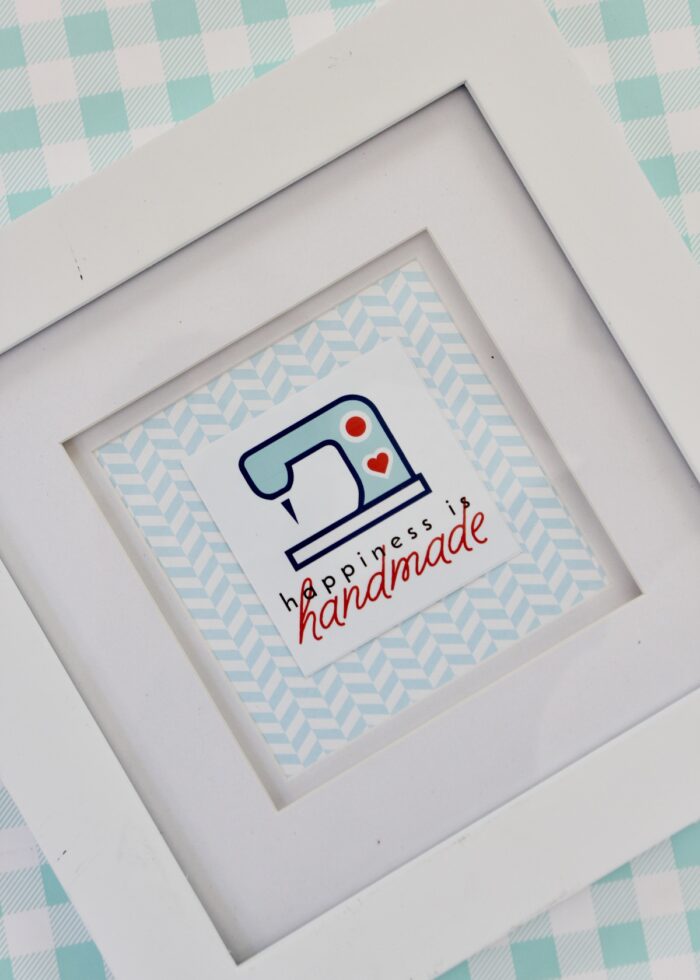 Printable Sewing Machine phrase in a white frame
