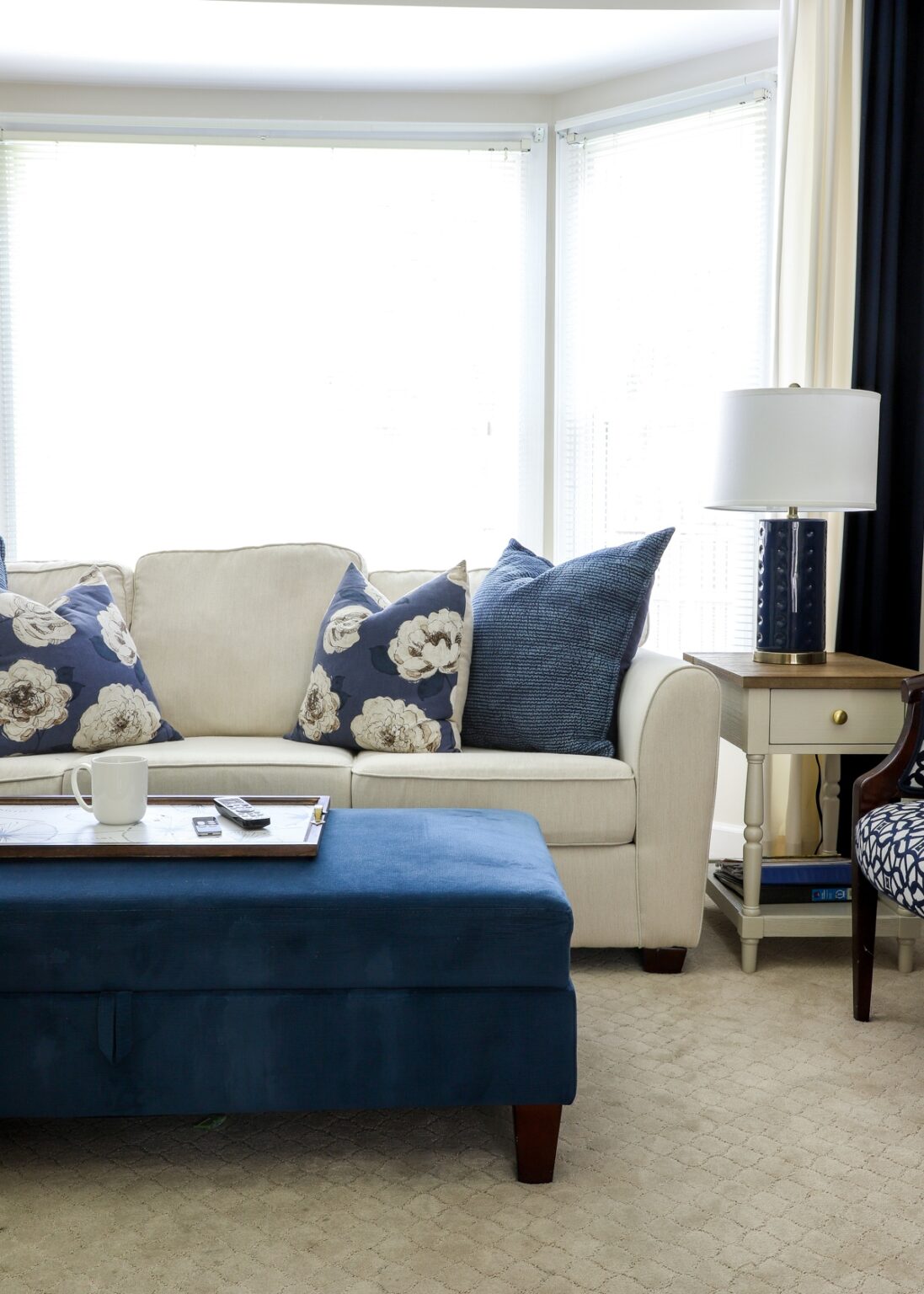 Our Virginia Navy & White Family Room Reveal - The Homes I Have Made