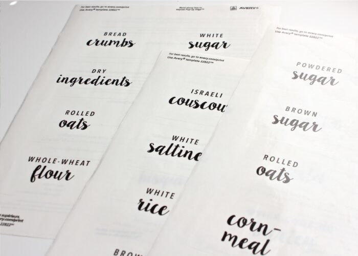 Printable Pantry Labels on Avery 22822 labels