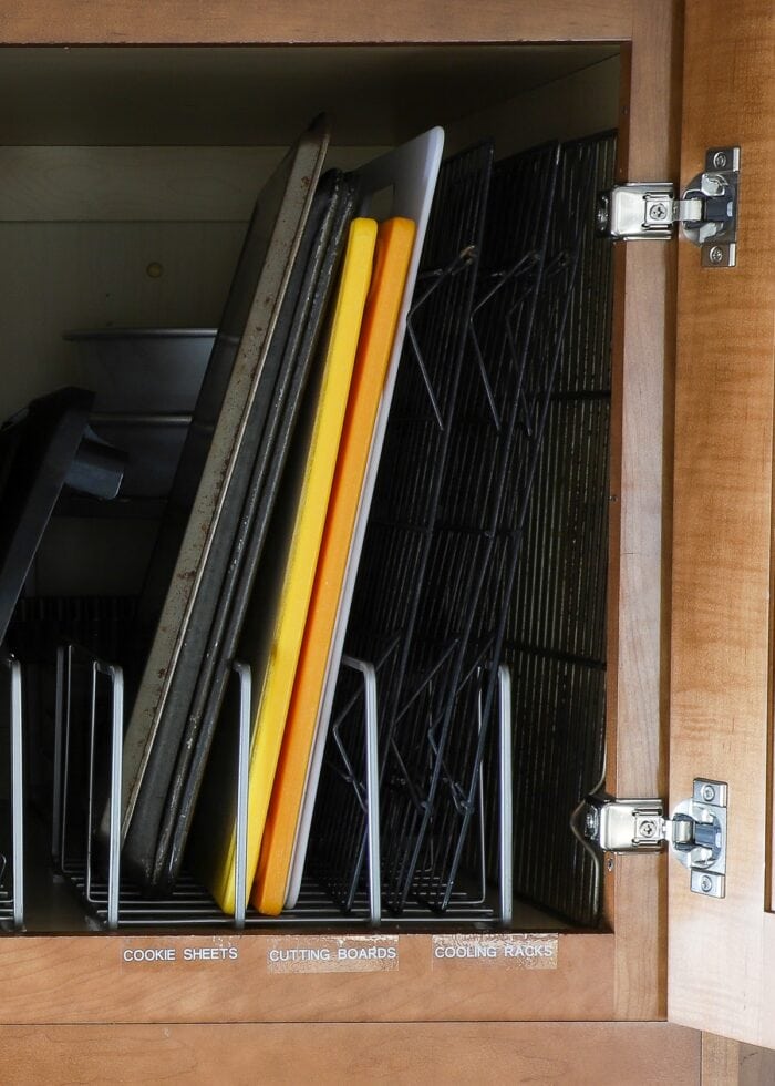 Cutting boards in vertical organizer