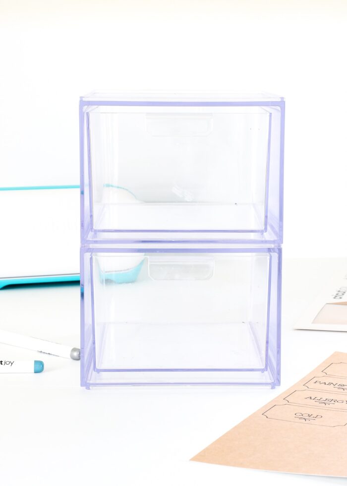 Clear plastic stacking drawers