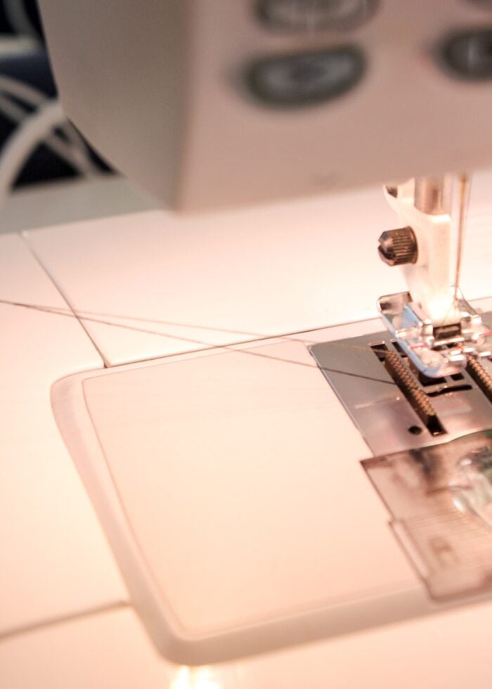 Leading thread on sewing machine