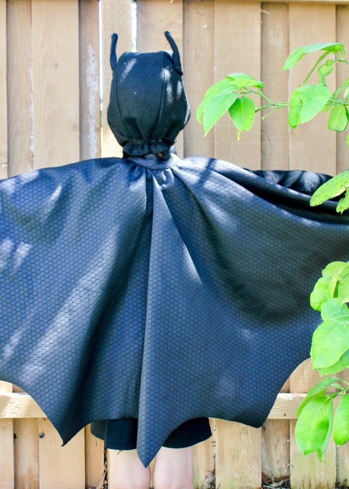 Superhero Cape - back view with arms out