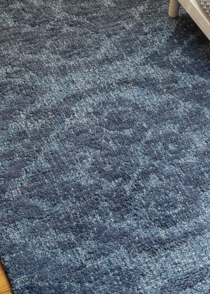 Closeup of textured wool rug
