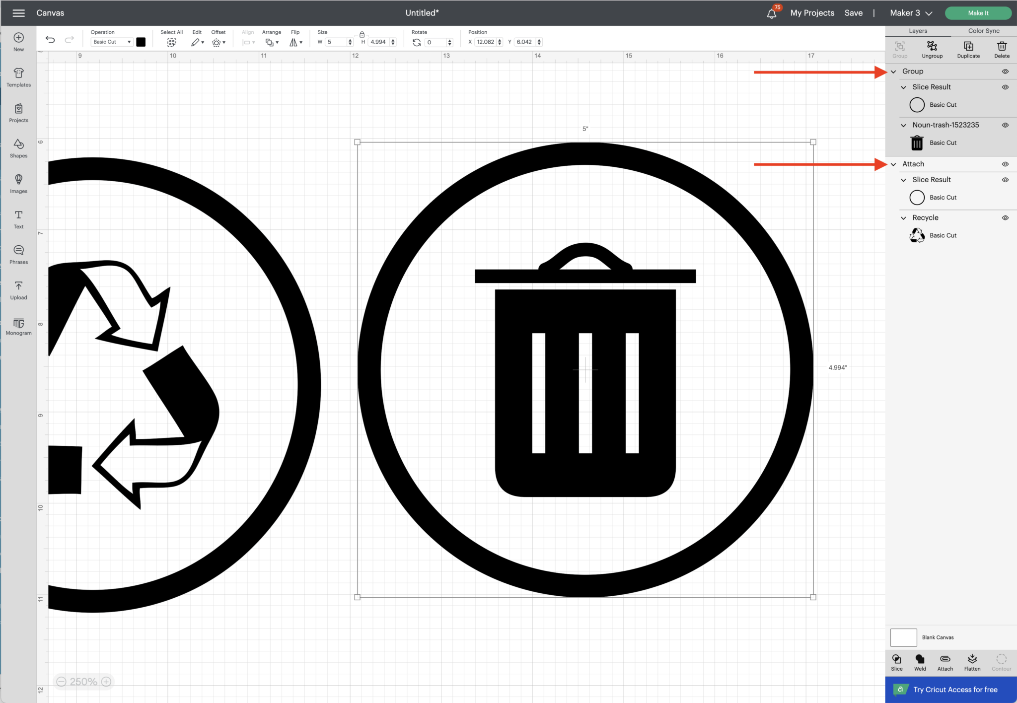 How (& Why!) to Use Attach In Cricut Design Space The Homes I Have Made