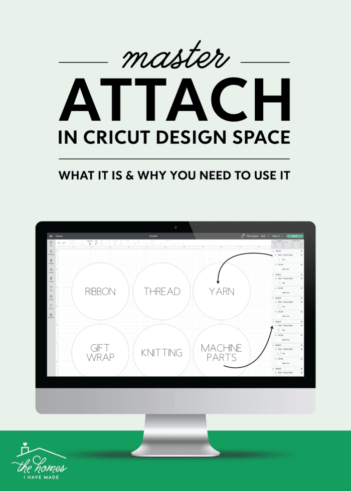 Screenshot in Cricut Design Space - Attaching Text to Shape