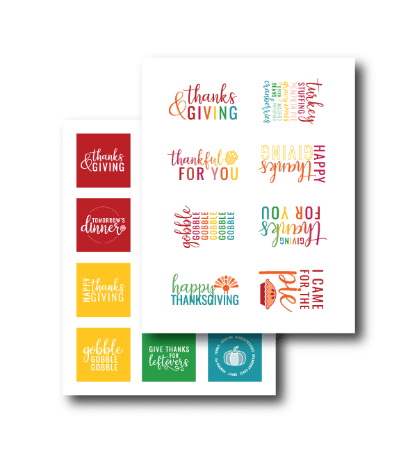 Printable Thanksgiving Leftovers Labels &amp; Stickers