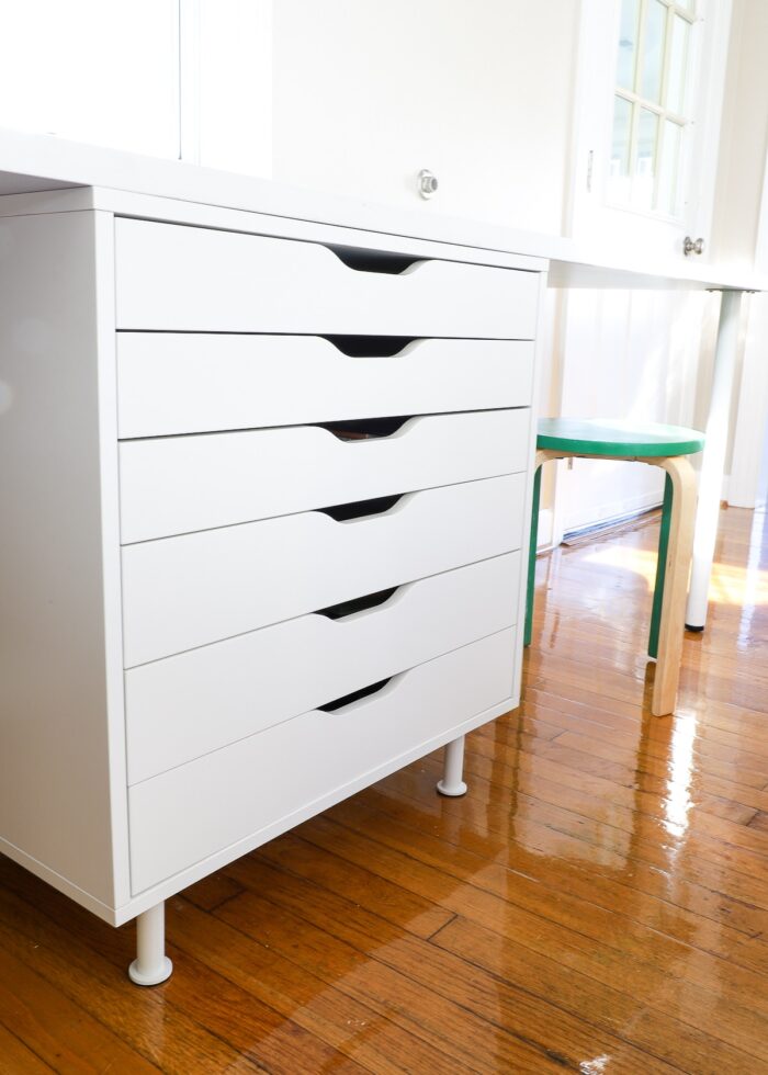 Set of IKEA Alex drawers with table on top