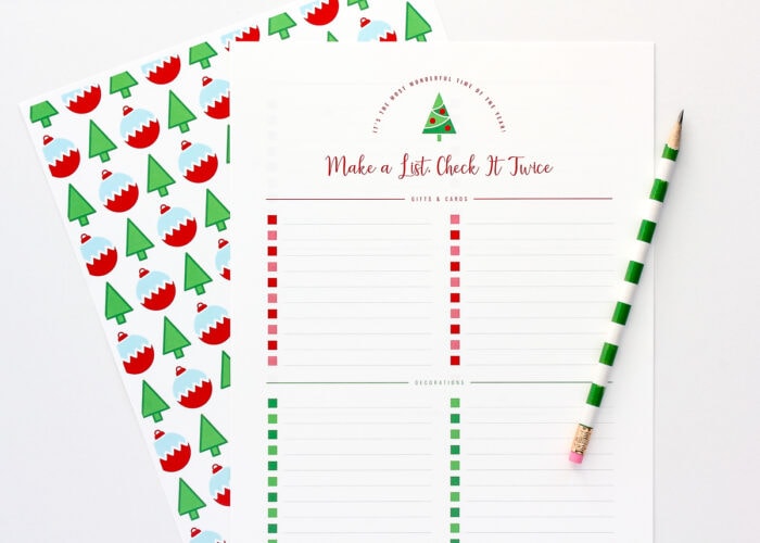 Christmas to do list with red and green checkboxes
