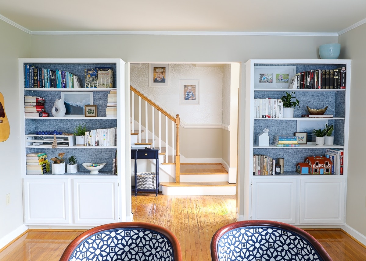 How To Wallpaper The Back Of A Bookcase 