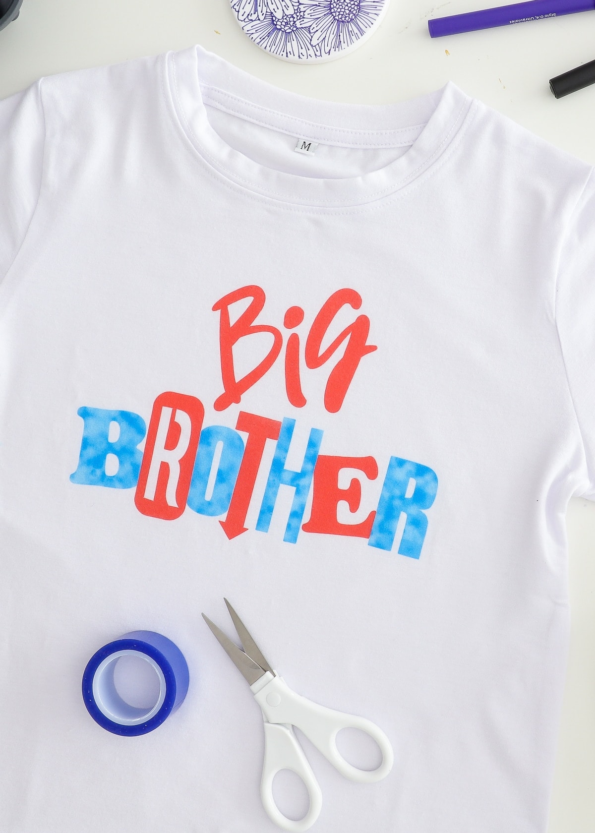Big Brother T-Shirt labeled with Infusible Ink