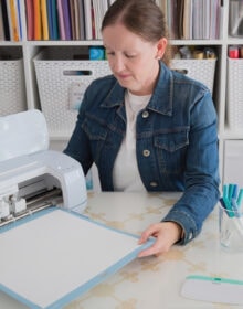 Megan making labels with Cricut Maker 3