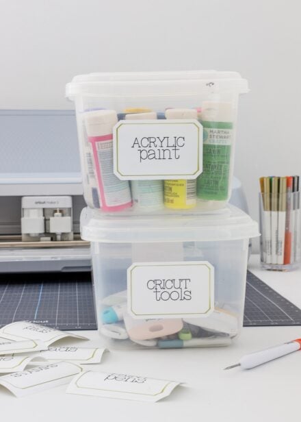 Smart Labels on craft room containers