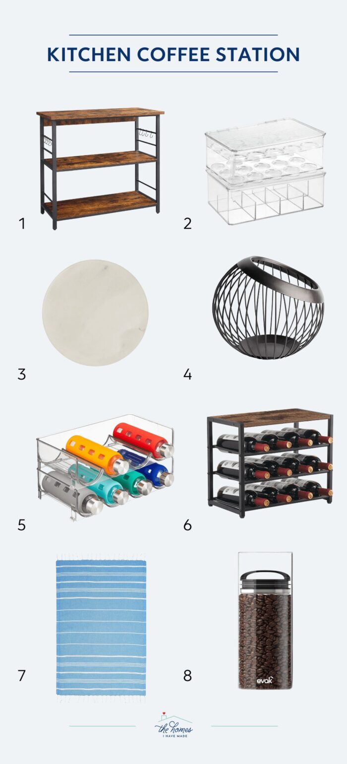 Collage of favorite Kitchen Coffee Station Essentials
