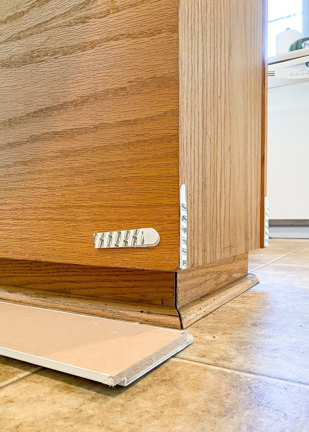 How to Shiplap a Kitchen Island with Command Strips - The Homes I Have Made