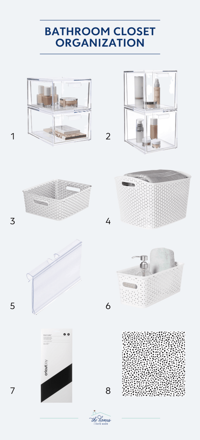 Collage of great bathroom organization products