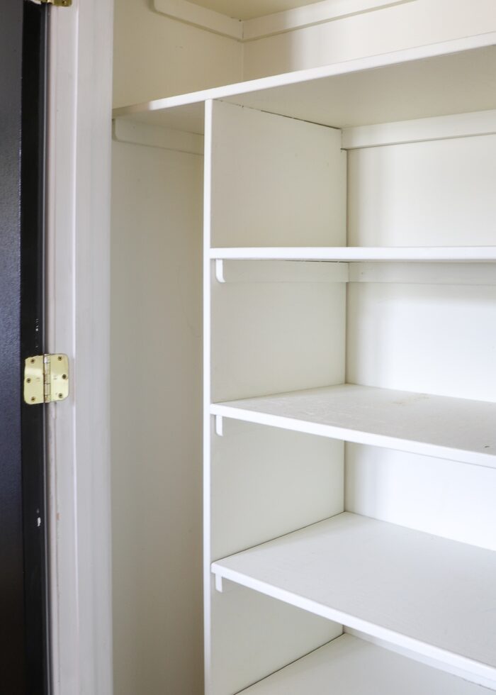 Empty pantry with side compartment