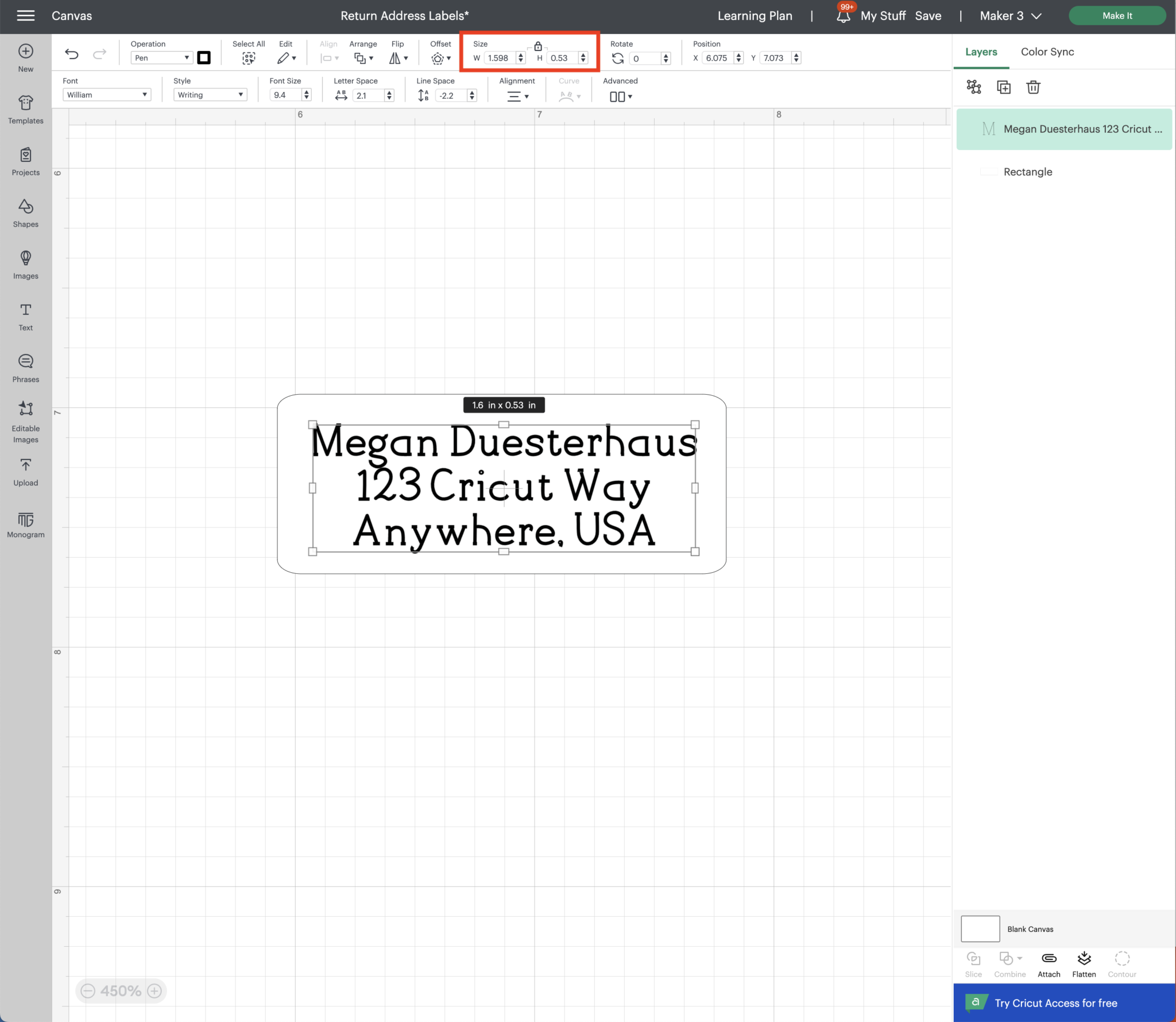 How to Make Return Address Labels with ANY Cricut Machine! The Homes