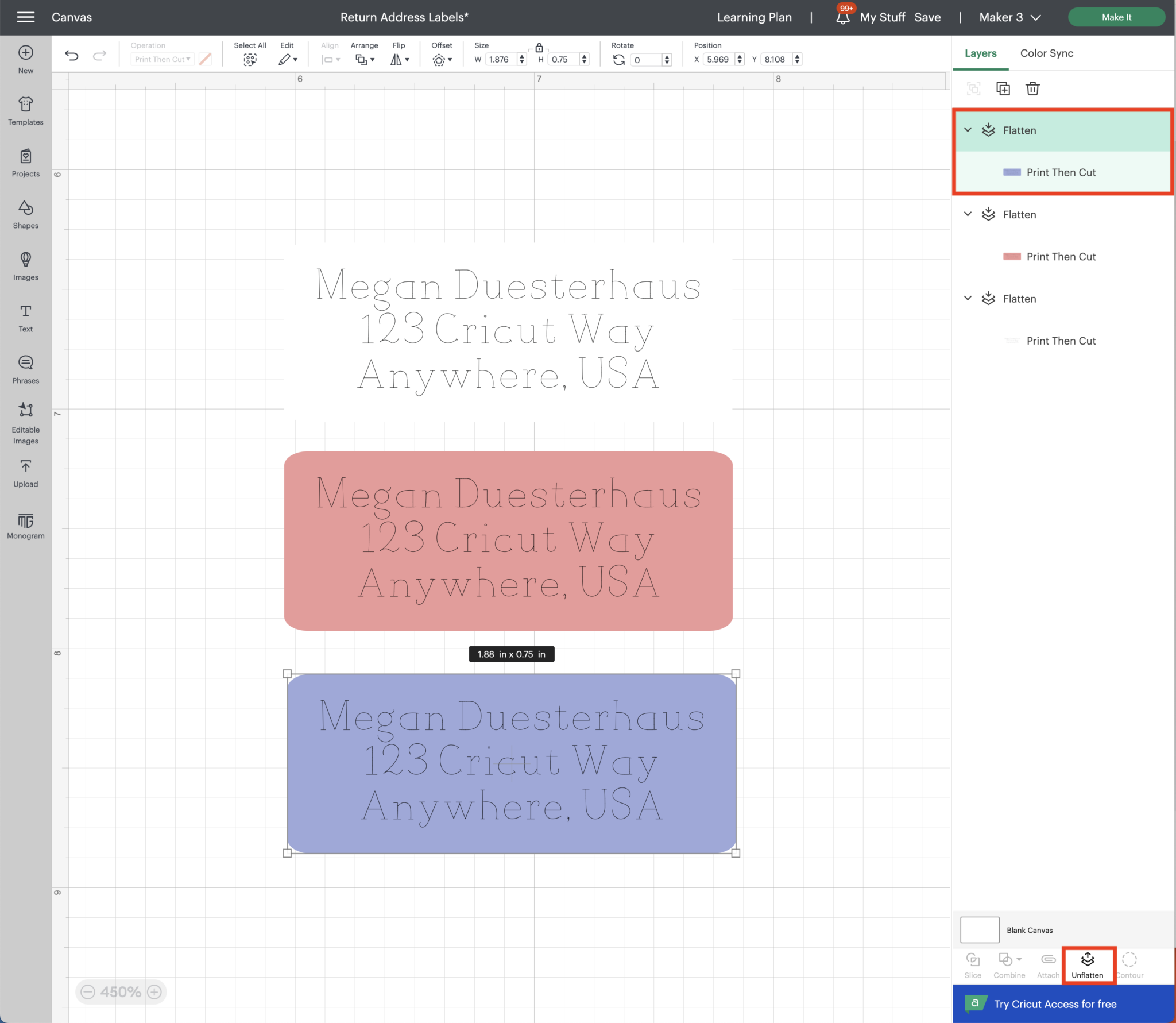How to Make Return Address Labels with ANY Cricut Machine! The Homes
