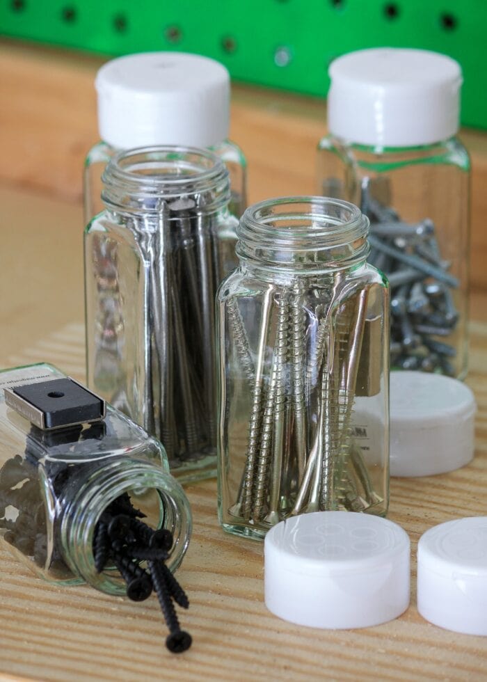 Glass bottles whole screws and nails
