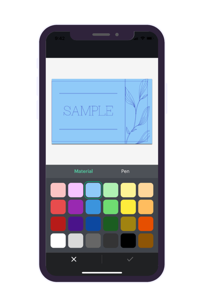 Cricut Joy App Screenshot | Color Selection